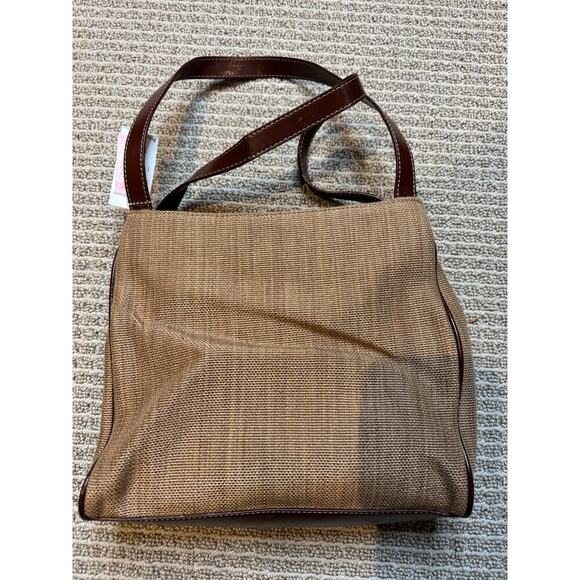 Etienne Aigner Elegant Tan and Brown Handbag with Leather Trim - Picture 4 of 6